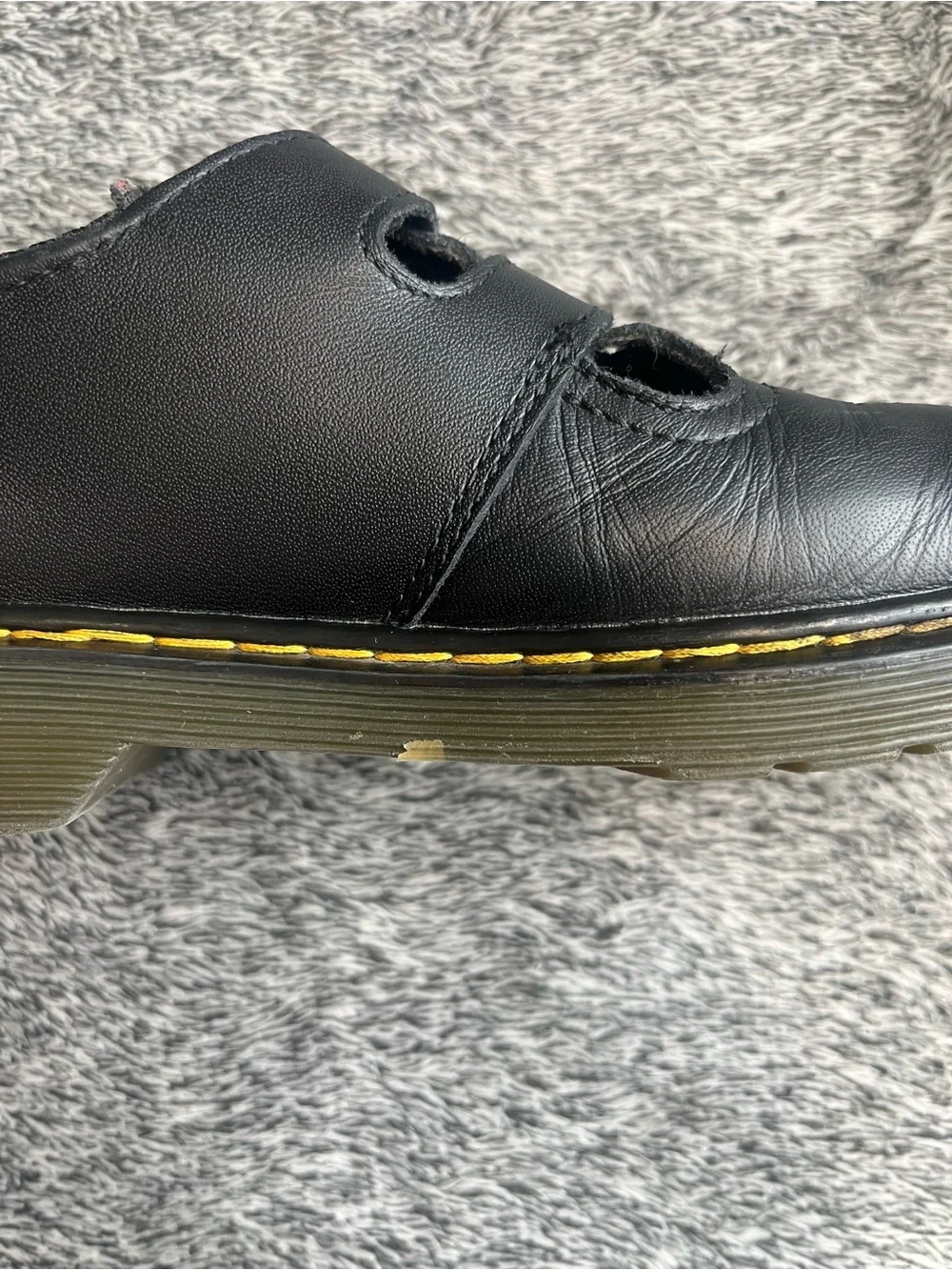 Dr. Martens Black Leather Double Strap Mary Jane Shoes US 13 Kids